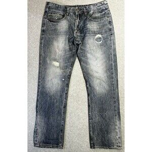 Buffalo David Bitton Ash Skinny Jeans Men’s 34x30 Distressed Faded Denim Blue